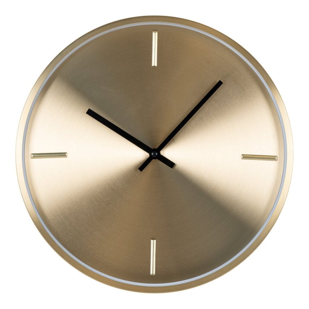 Istanbul Wanduhr Gold aus Aluminium mit geräuschlosem Uhrwerk