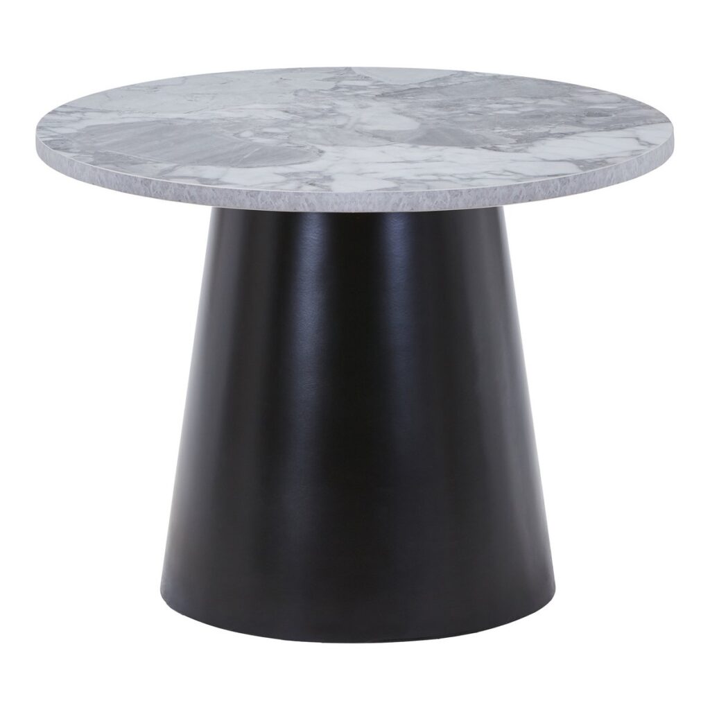 Brito Couchtisch Grau/Schwarz mit Marmoroptik und schwarzem Untergestell