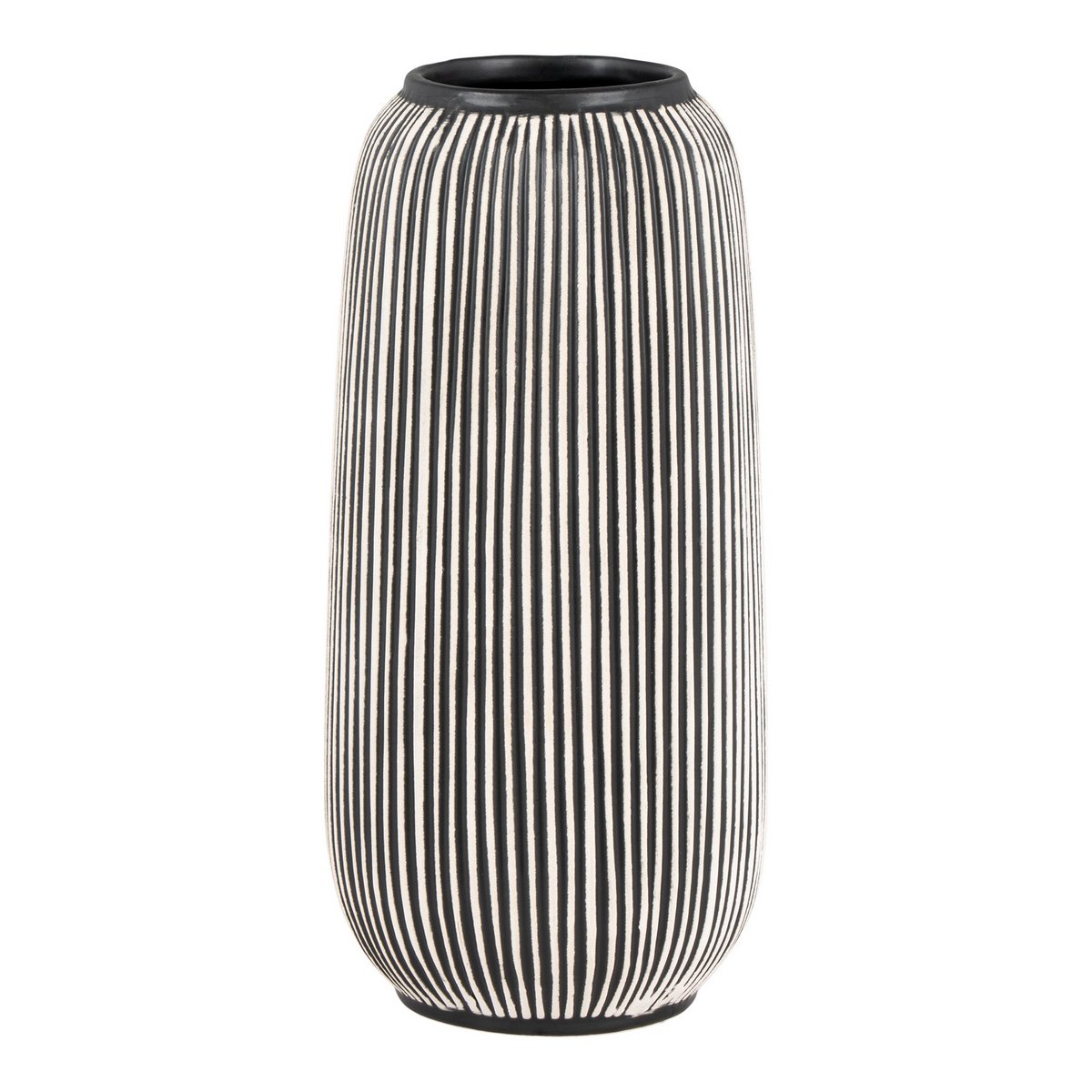 0ca83dd2-83d0-4215-96e7-6c34dafb2792_1200x1200_fill.jpg Irsa Vase Schwarz/Weiß aus Kalkstein mit modernem Design
