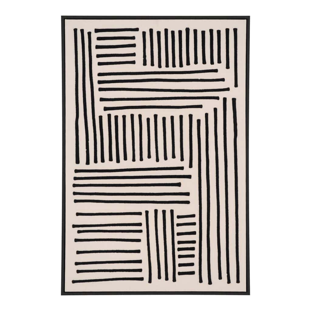 Laris Leinwandbild Beige/Schwarz – modernes Design auf Segeltuch