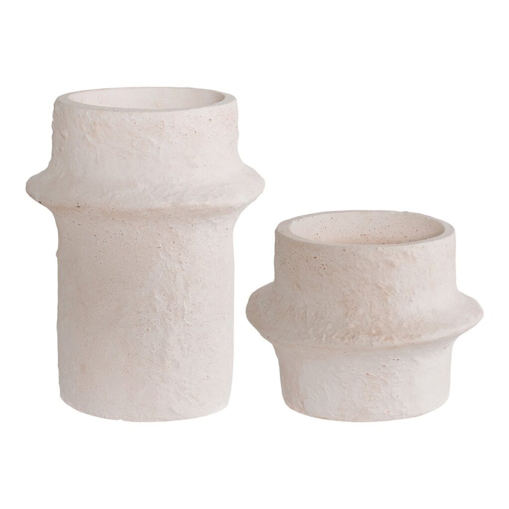 Afsa Kerzenhalter Natur - elegantes 2er-Set aus Zement und Keramik