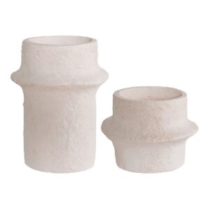 Afsa Kerzenhalter Natur - elegantes 2er-Set aus Zement und Keramik