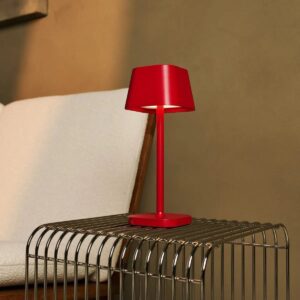Agat Tischlampe Rot - wiederaufladbar und dimmbar
