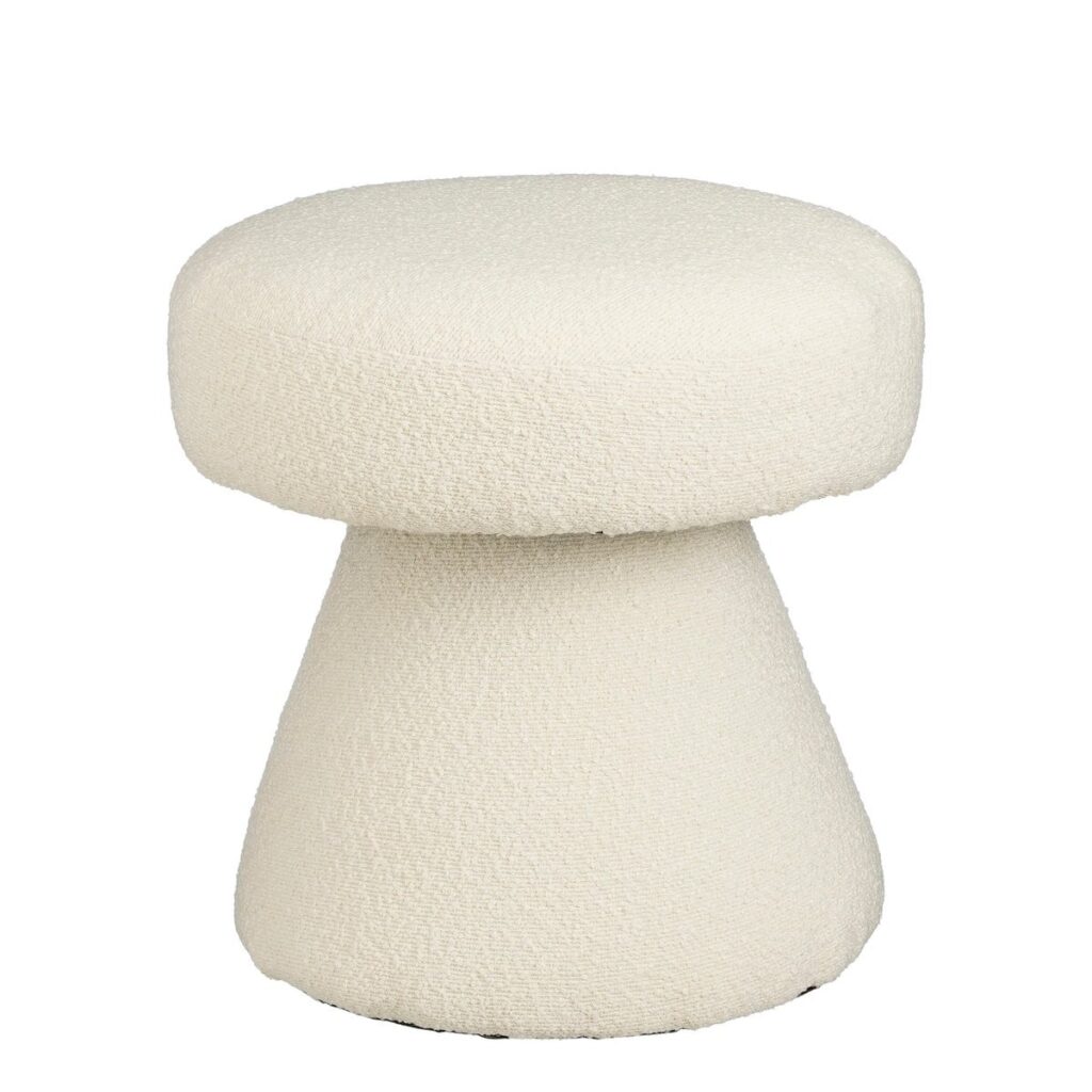 Nadia Pouf Cremeweiß von Mica Decorations - stilvoller Sitzhocker