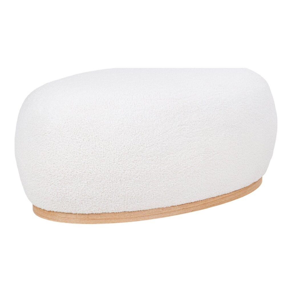 Maris Pouf Weiß - bequeme Sitzgelegenheit aus Teddystoff