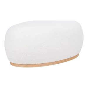 Maris Pouf Weiß - bequeme Sitzgelegenheit aus Teddystoff