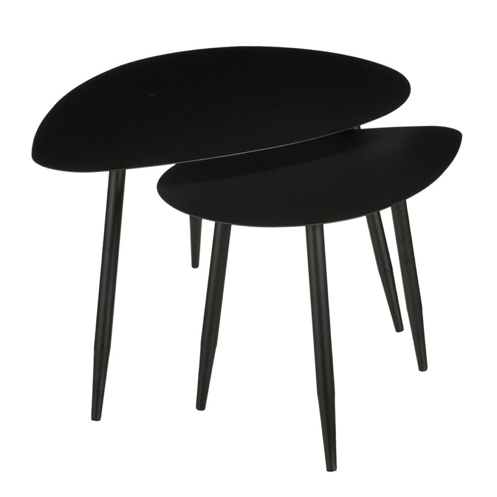 Aura Beistelltischset Schwarz von Mica Decorations - modernes Design