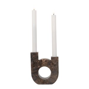 Giray Kerzenhalter Braun aus Marmor - elegantes Design