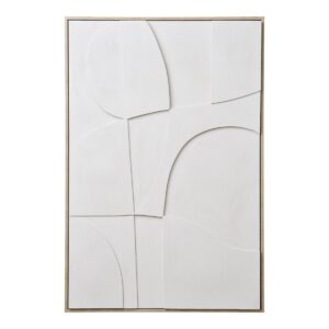Masina Leinwandbild Hellgrau - elegante Relief-Wanddekoration aus Segeltuch