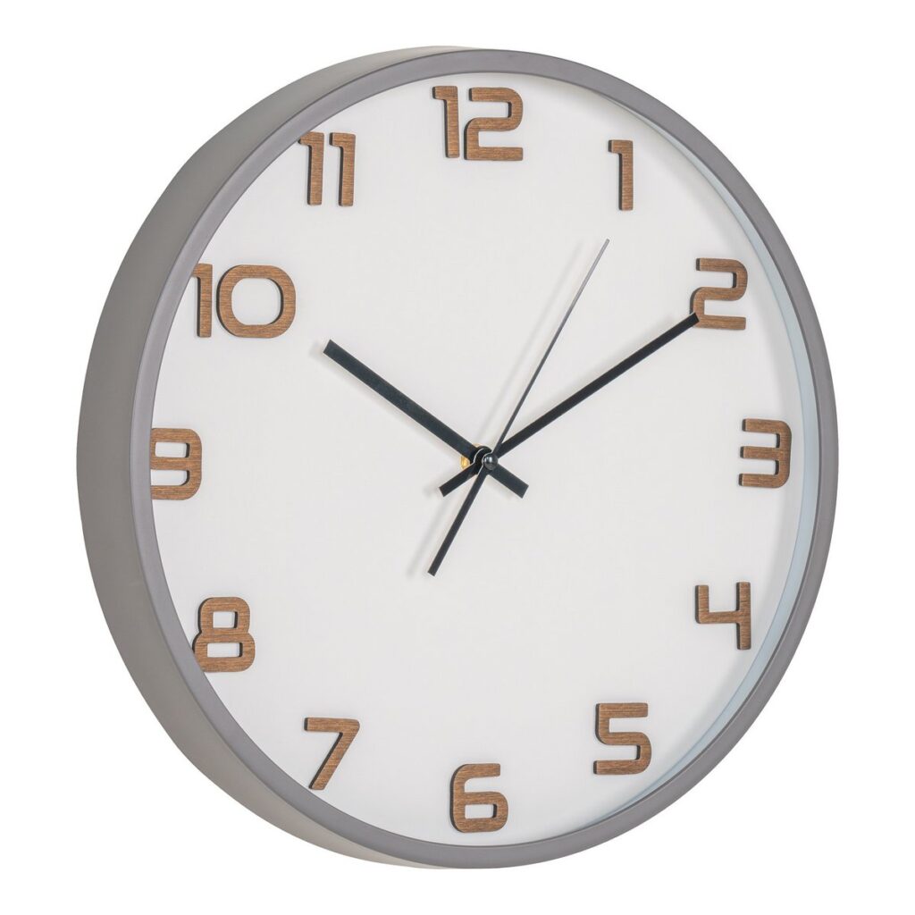 Brina Wanduhr Grau - elegante Wanduhr mit geräuschloser Bewegung