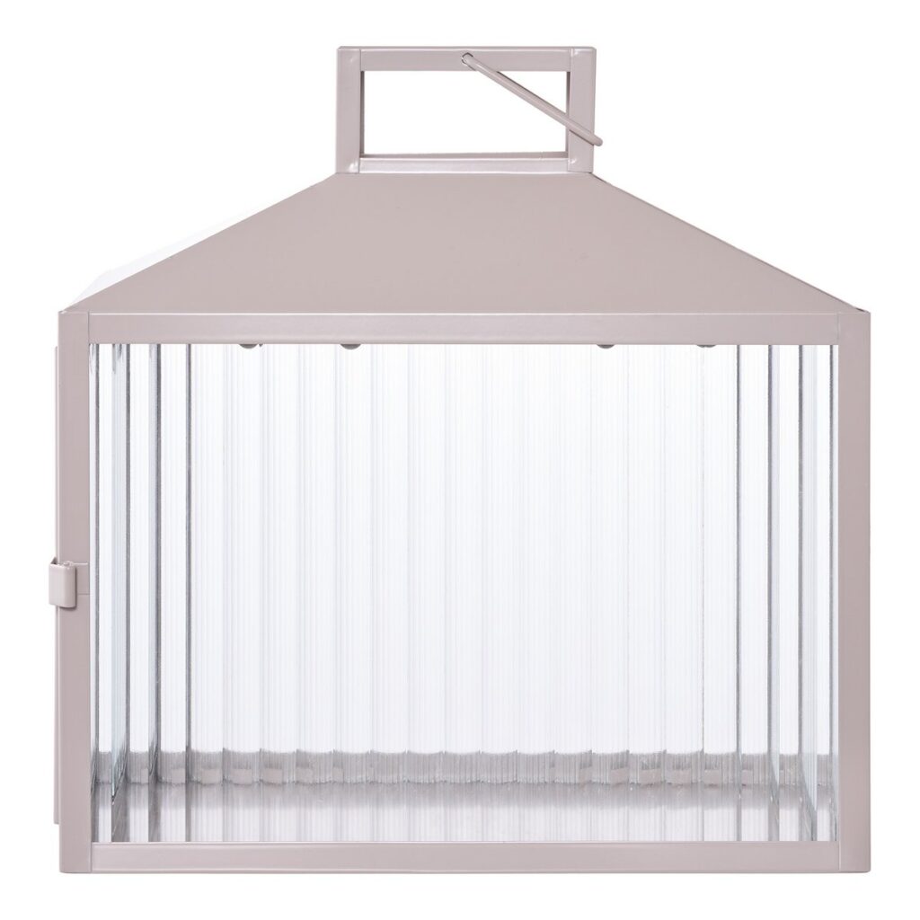 Lura Lanterne Beige/Grau - elegante Laterne aus Metall und Glas