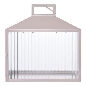 Lura Lanterne Beige/Grau - elegante Laterne aus Metall und Glas