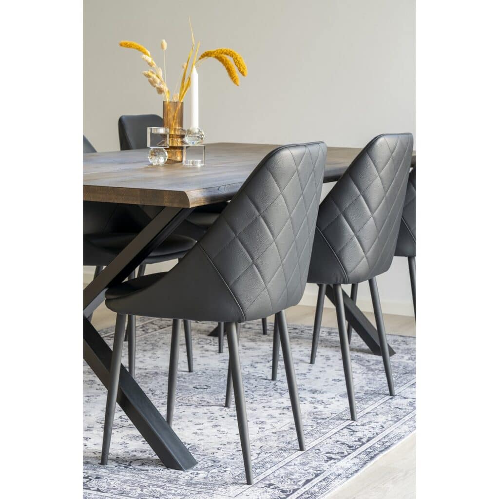 Hana Teppich Schwarz/Weiß - 160x230 cm, klassisches Design aus Chenille-Polyester