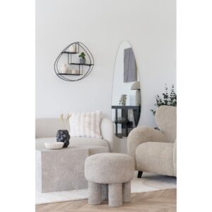 Perth Pouf Grau - stilvolle Sitzgelegenheit aus Polyester und Schaumstoff