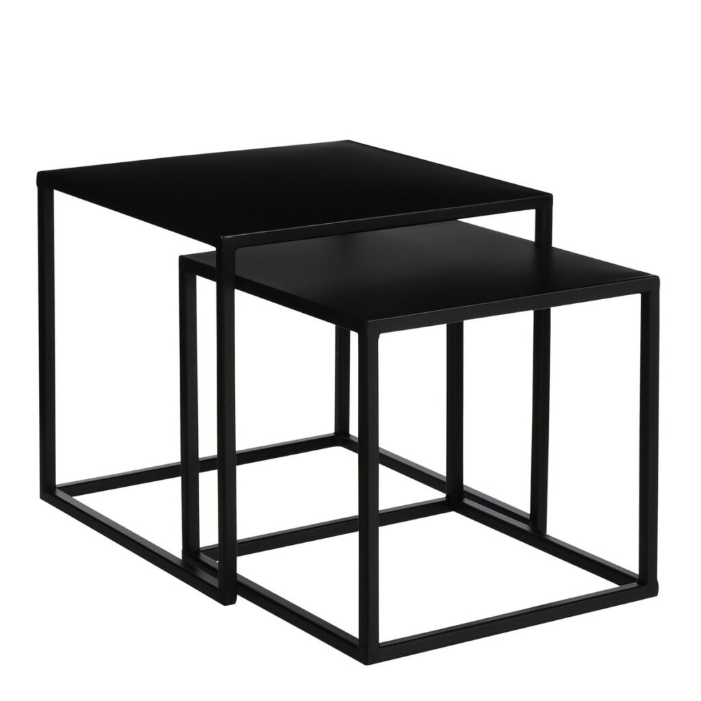 Nima Beistelltisch Schwarz - 2er Set aus robustem Metall