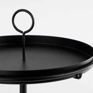Tena Beistelltisch Schwarz – moderner Tisch mit herausnehmbarem Tablett aus Eisen