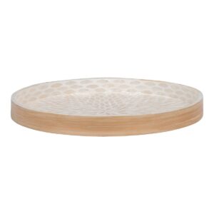 Zira Dekoschale Natur aus Bambus und Capiz, beige, 40x40 cm