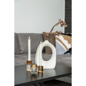 Ella Vase Weiß aus Steingut mit organischer Form