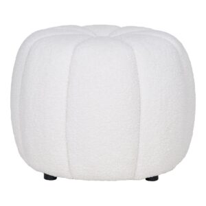 Paisley Pouf Weiß - eleganter Pouf aus Polyester und Schaumstoff