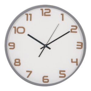 Brina Wanduhr Grau - elegante Wanduhr mit geräuschloser Bewegung