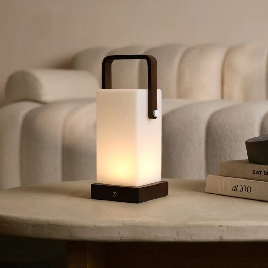 Harper Tischlampe Dunkelbraun - kabellos und dimmbar