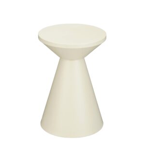 Almia Beistelltisch Cremeweiß - eleganter runder Tisch aus Eisen