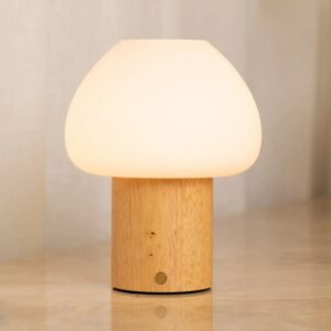 Fynn Tischlampe Hellbraune - wiederaufladbar und dimmbar