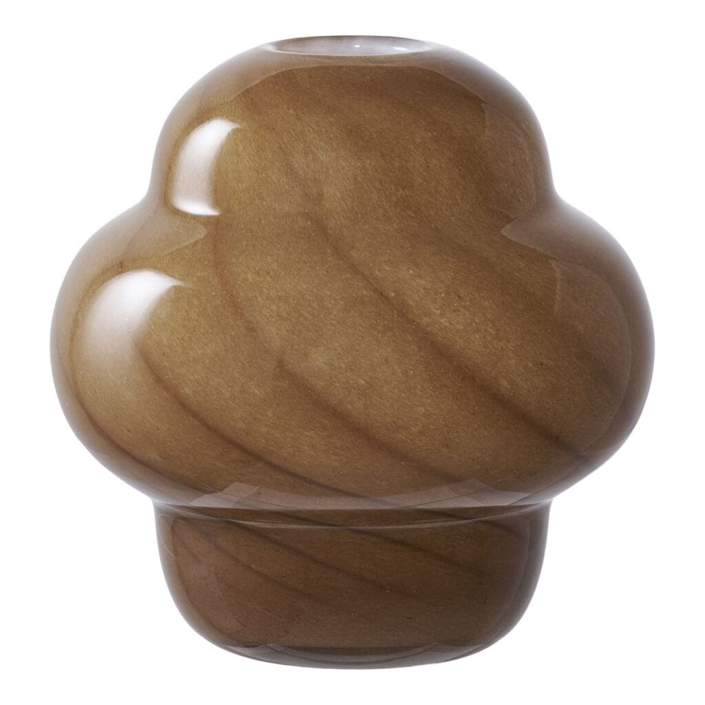 Trima Vase Braun - Glas, organische Form, zeitgenössisches Design