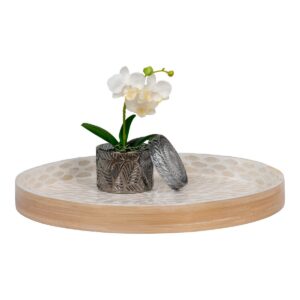 Zira Dekoschale Natur aus Bambus und Capiz, beige, 40x40 cm