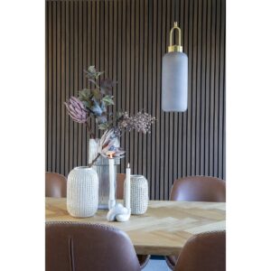 Alya Vase Beige aus Steinzeug mit strukturierter Oberfläche
