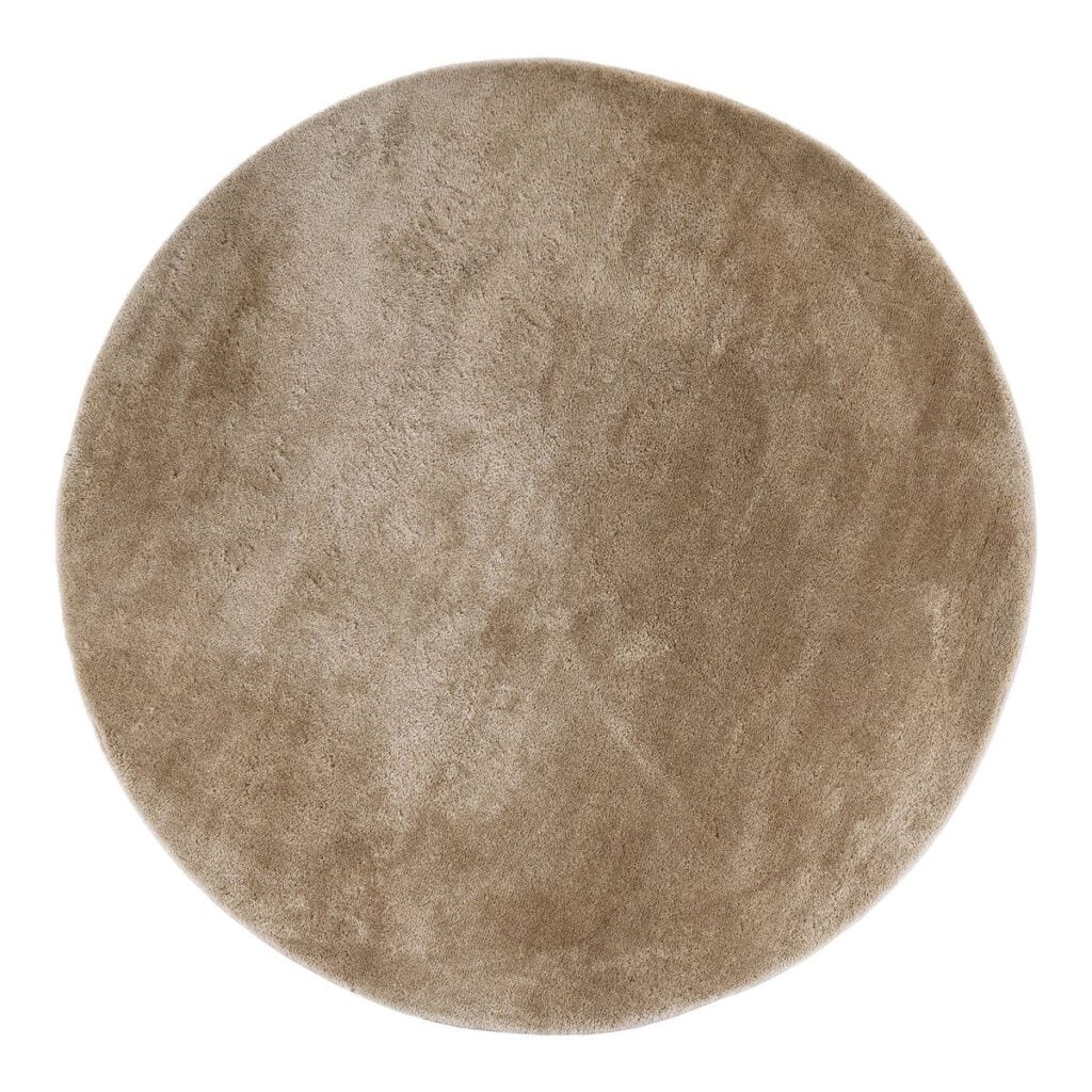 Mina Teppich - Ø160 cm - Sandfarbener runder Teppich aus Polyester