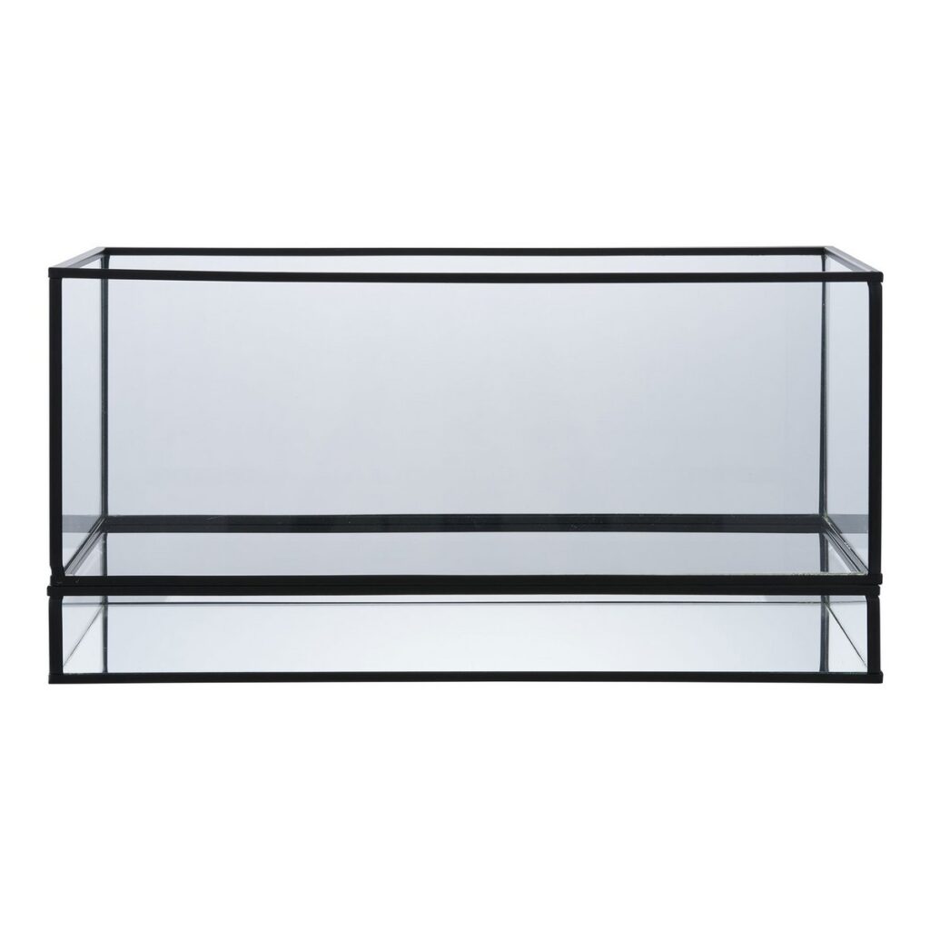 Hiza Windlicht Schwarz - modernes Design aus Glas und Metall