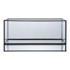Hiza Windlicht Schwarz - modernes Design aus Glas und Metall
