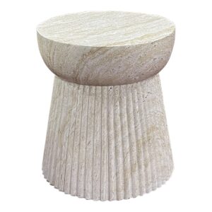 Bony Beistelltisch Natur aus Fiberclay mit Rillendesign