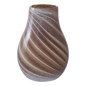 Osa Vase Dunkelbraun aus Glas und Keramik