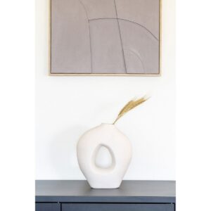 Beta Vase Weiß aus Keramik, elegantes Design, 24x10,5x27,8 cm