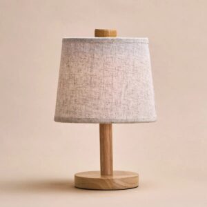Rina Tischlampe Hellbraun - wiederaufladbare Holzlampe mit dimmbaren Lichtmodi