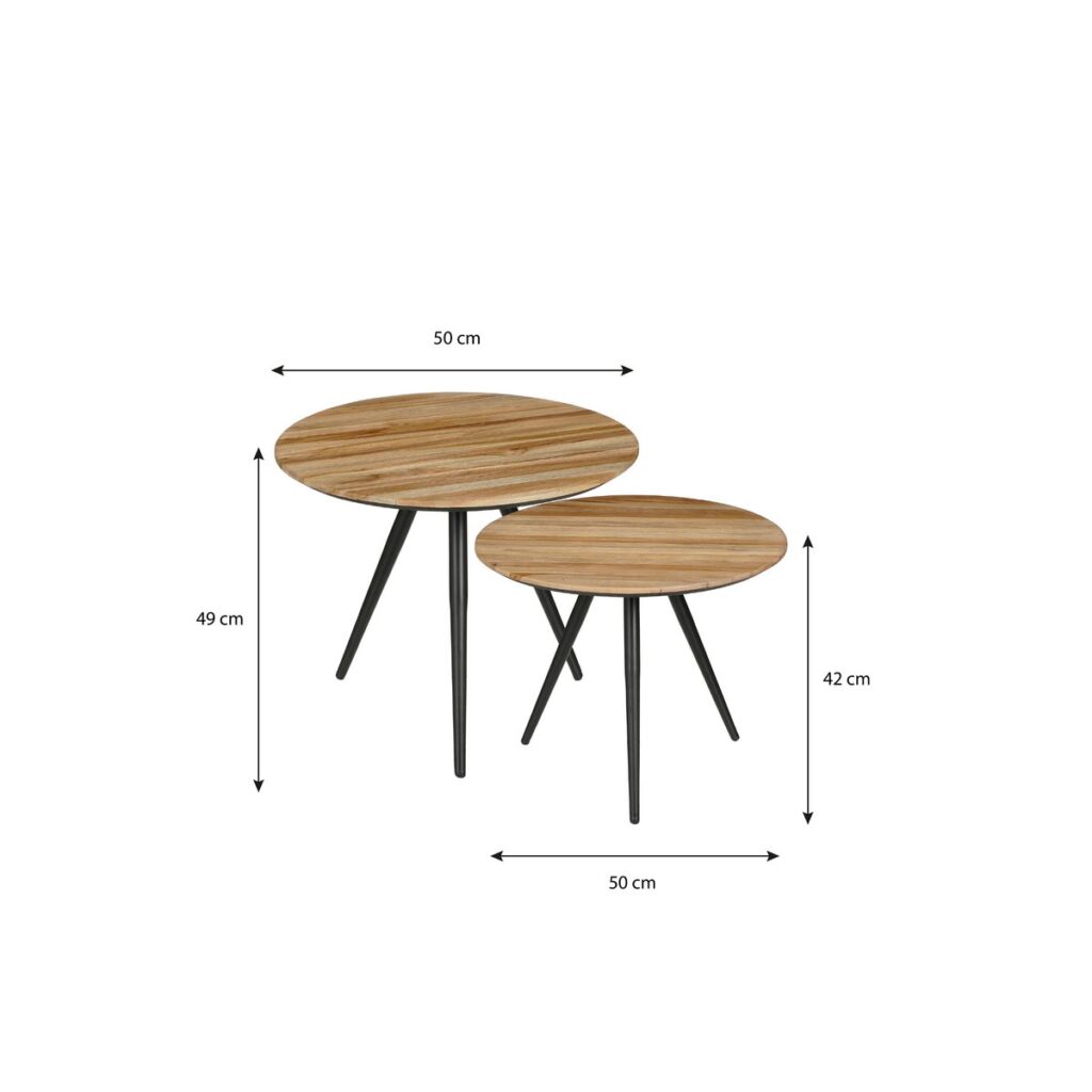 Jaia Beistelltisch Braun - 2er Set von Mica Decorations, stilvolles Design