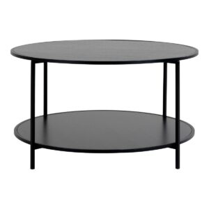 Vita Beistelltisch Schwarz - eleganter Beistelltisch mit runder Tischplatte