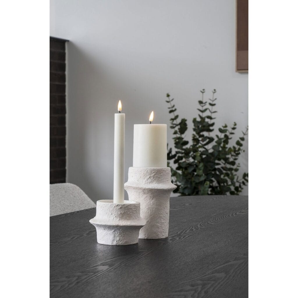 Afsa Kerzenhalter Natur - elegantes 2er-Set aus Zement und Keramik