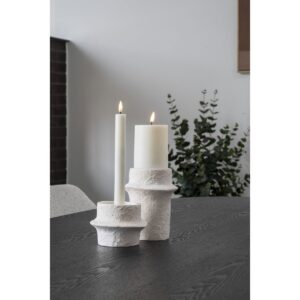 Afsa Kerzenhalter Natur - elegantes 2er-Set aus Zement und Keramik