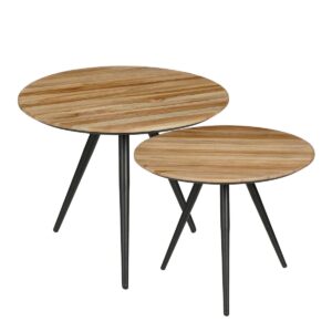 Jaia Beistelltisch Braun - 2er Set von Mica Decorations, stilvolles Design