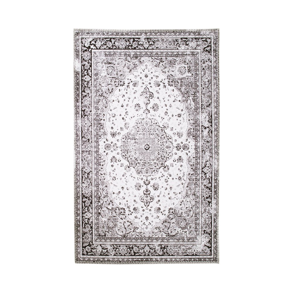 Hana Teppich Schwarz/Weiß - 160x230 cm, klassisches Design aus Chenille-Polyester