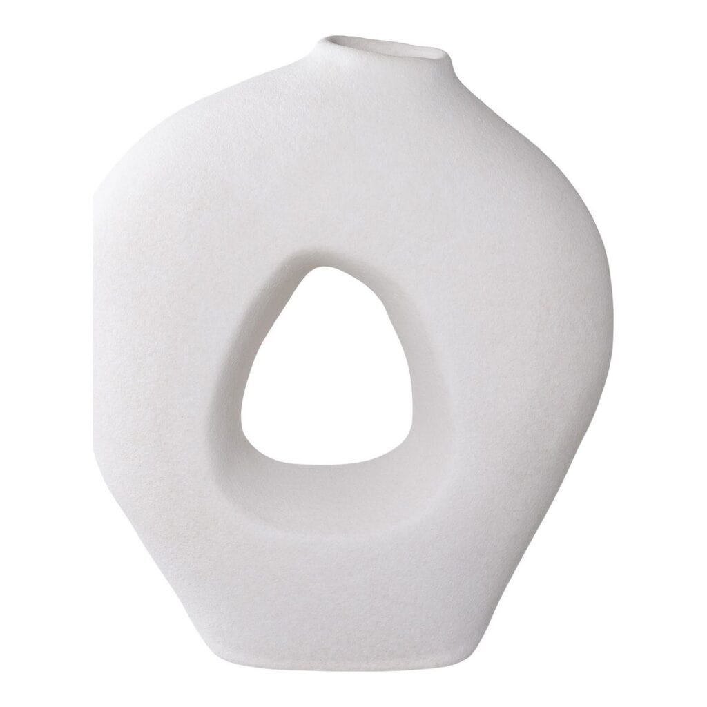 Beta Vase Weiß aus Keramik, elegantes Design, 24x10,5x27,8 cm