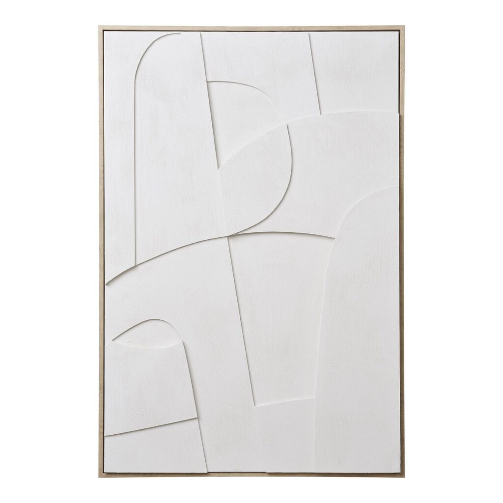 Misa Leinwandbild Hellgrau - stilvolle Relief-Wanddekoration aus Segeltuch