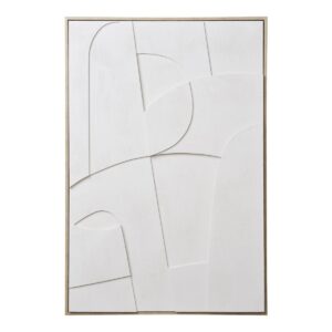 Misa Leinwandbild Hellgrau - stilvolle Relief-Wanddekoration aus Segeltuch