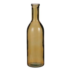 Amber Vase Ocker von Mica Decorations – elegante Flaschenvase aus recyceltem Glas