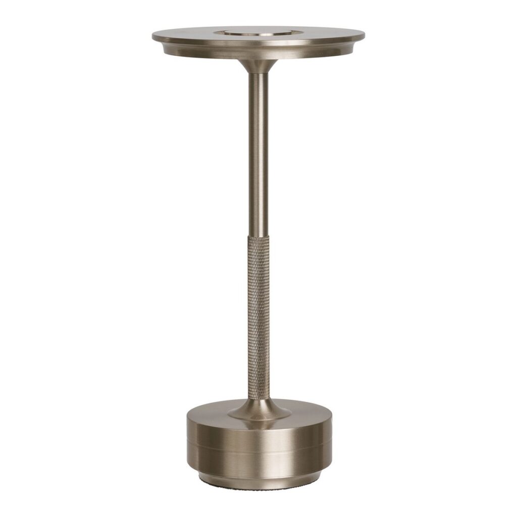 Lynda Tischlampe Silber - elegante, wiederaufladbare Tischleuchte aus Aluminium
