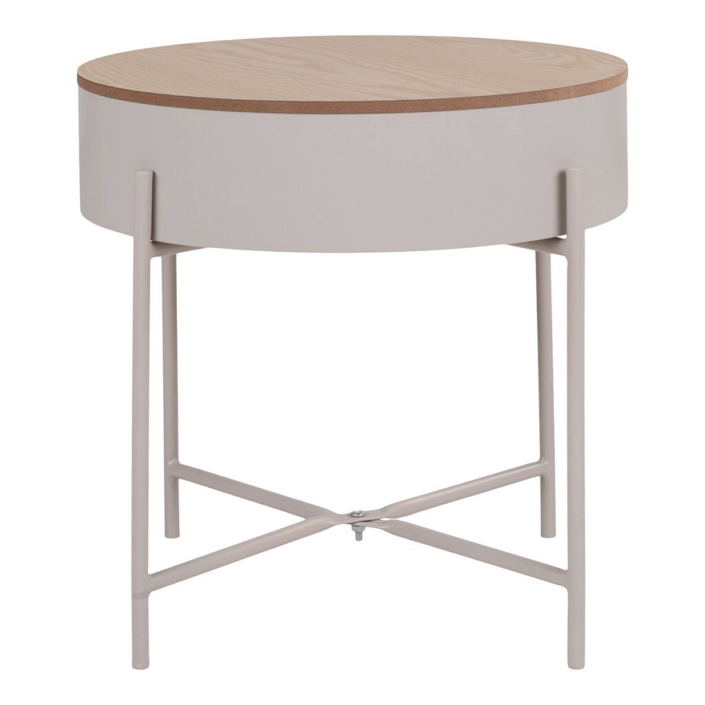 Sisco Beistelltisch Beige/Hellgrau aus pulverbeschichtetem Stahl