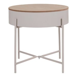 Sisco Beistelltisch Beige/Hellgrau aus pulverbeschichtetem Stahl